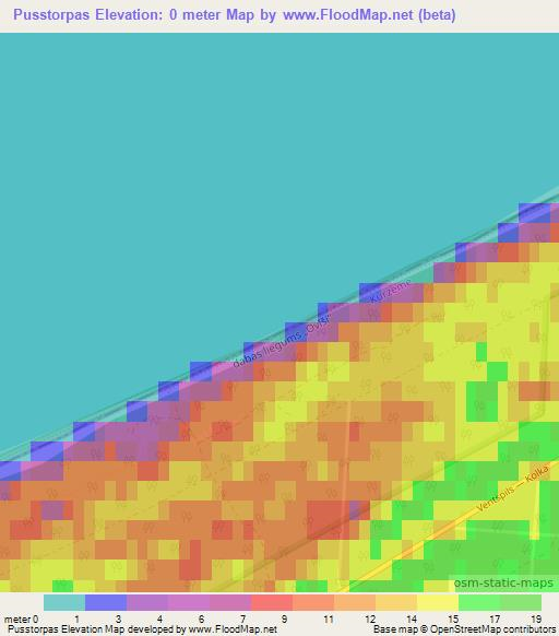 Pusstorpas,Latvia Elevation Map