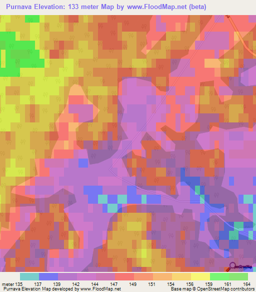 Purnava,Latvia Elevation Map