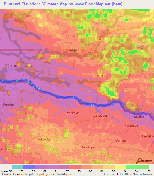 Pumpuri,Latvia Elevation Map