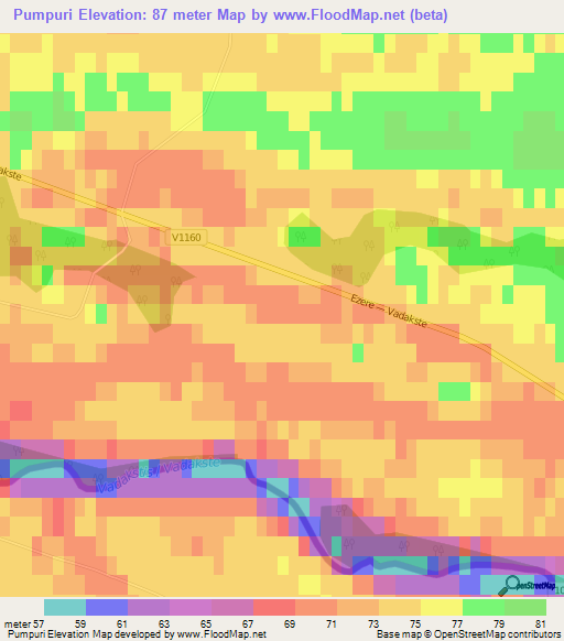 Pumpuri,Latvia Elevation Map