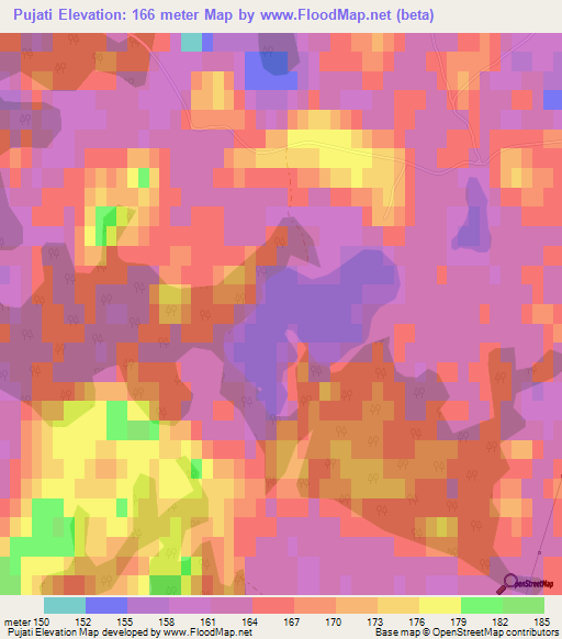 Pujati,Latvia Elevation Map