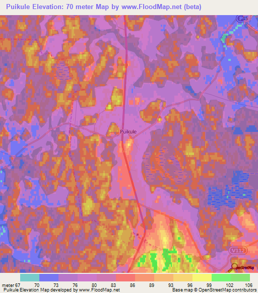 Puikule,Latvia Elevation Map