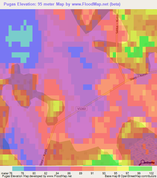 Pugas,Latvia Elevation Map