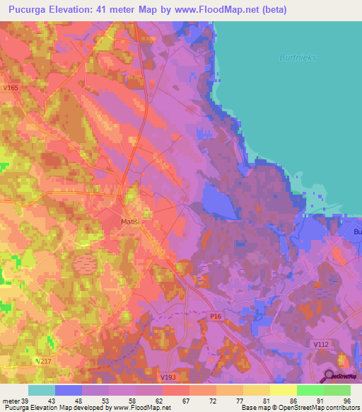 Pucurga,Latvia Elevation Map