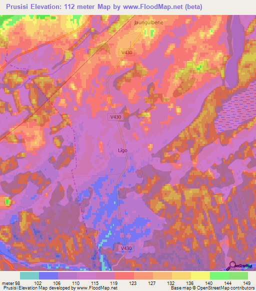 Prusisi,Latvia Elevation Map