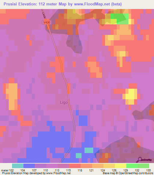 Prusisi,Latvia Elevation Map