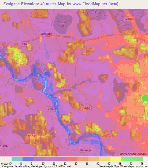 Zvaigzne,Latvia Elevation Map