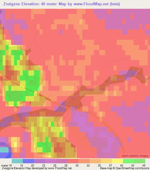 Zvaigzne,Latvia Elevation Map