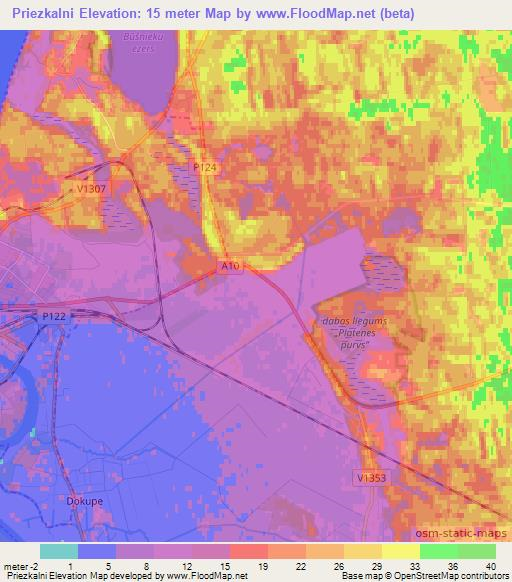 Priezkalni,Latvia Elevation Map