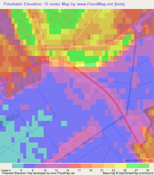 Priezkalni,Latvia Elevation Map