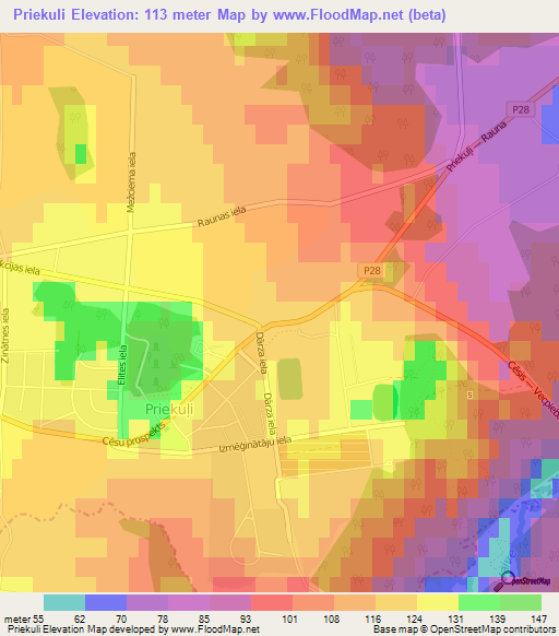 Priekuli,Latvia Elevation Map