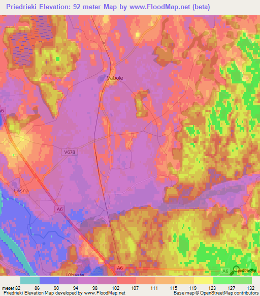 Priedrieki,Latvia Elevation Map