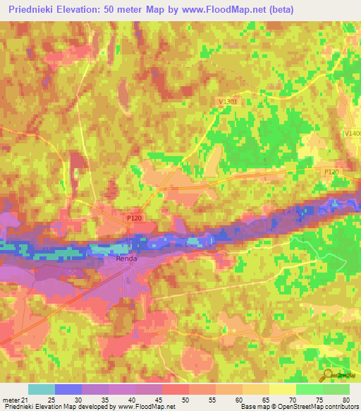 Priednieki,Latvia Elevation Map