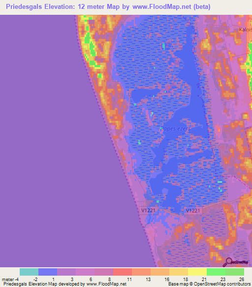 Priedesgals,Latvia Elevation Map