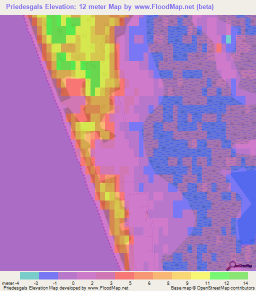 Priedesgals,Latvia Elevation Map