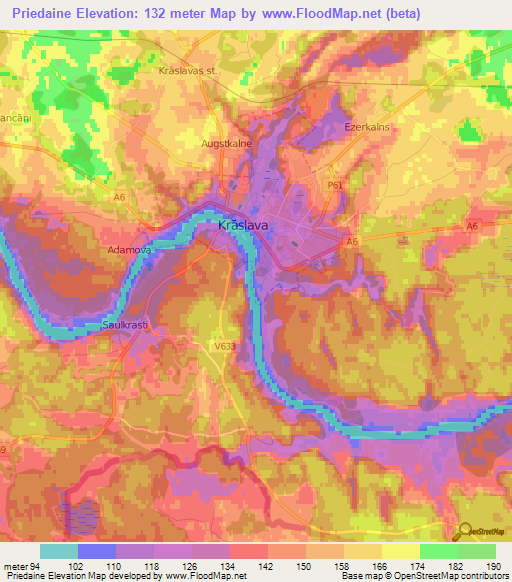 Priedaine,Latvia Elevation Map