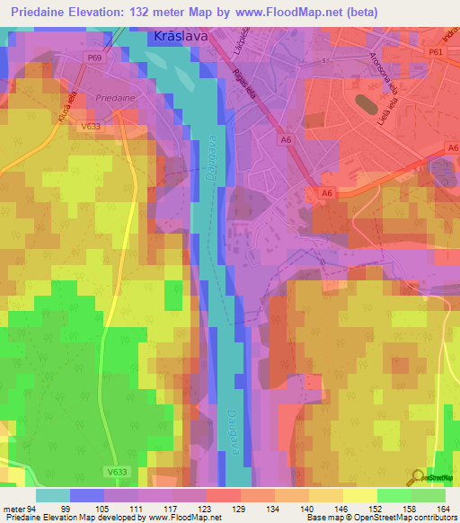 Priedaine,Latvia Elevation Map