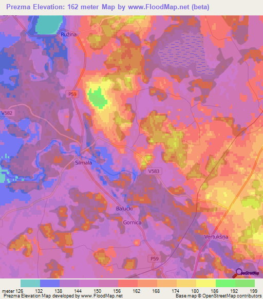 Prezma,Latvia Elevation Map