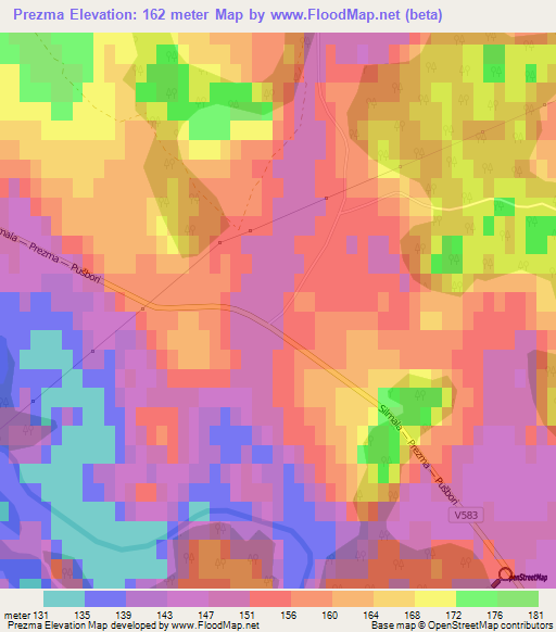 Prezma,Latvia Elevation Map