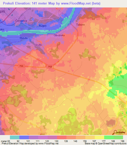 Prekuli,Latvia Elevation Map