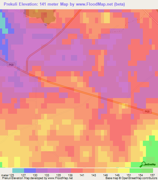 Prekuli,Latvia Elevation Map