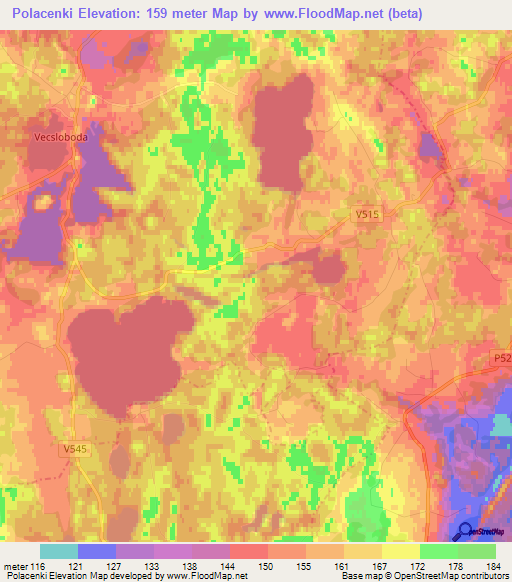 Polacenki,Latvia Elevation Map