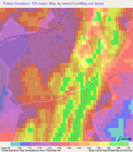 Pokas,Latvia Elevation Map