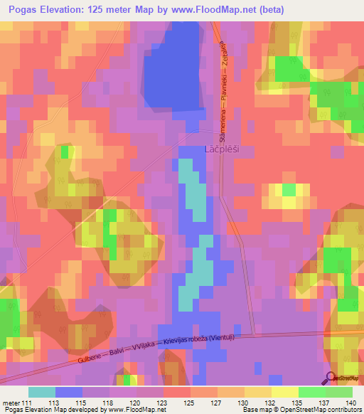 Pogas,Latvia Elevation Map