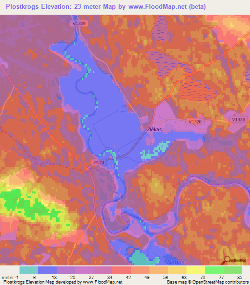 Plostkrogs,Latvia Elevation Map