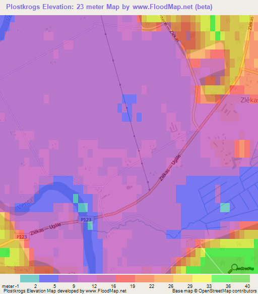 Plostkrogs,Latvia Elevation Map