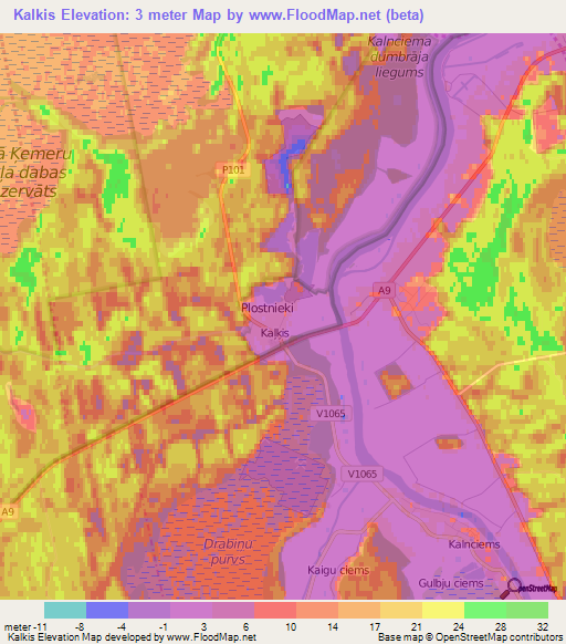 Kalkis,Latvia Elevation Map