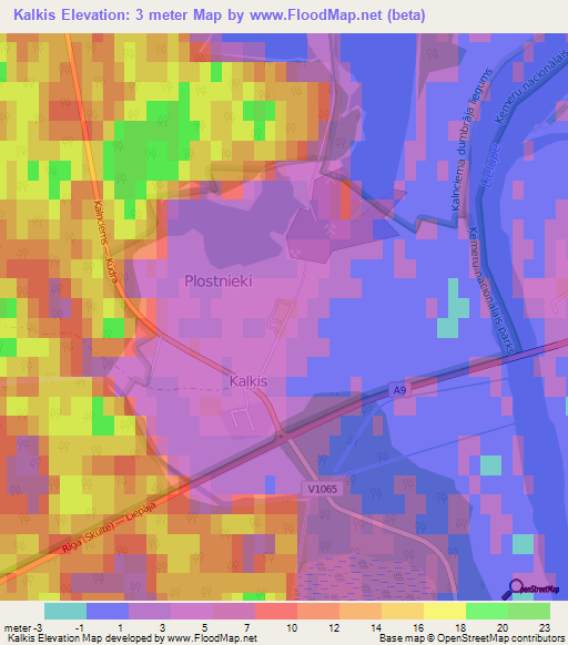 Kalkis,Latvia Elevation Map