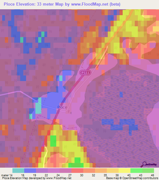 Ploce,Latvia Elevation Map