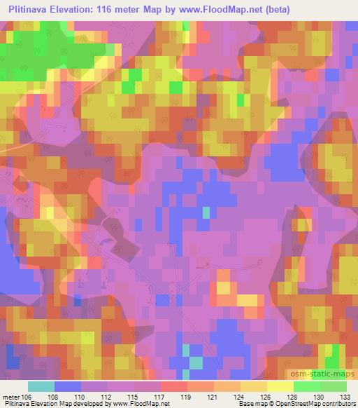 Plitinava,Latvia Elevation Map