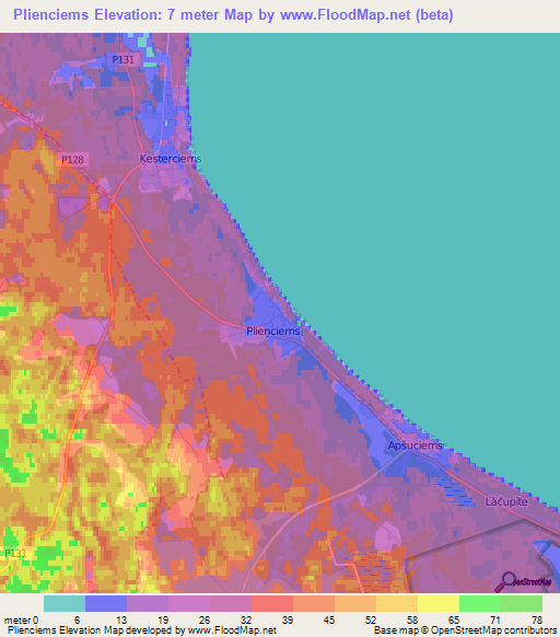 Plienciems,Latvia Elevation Map