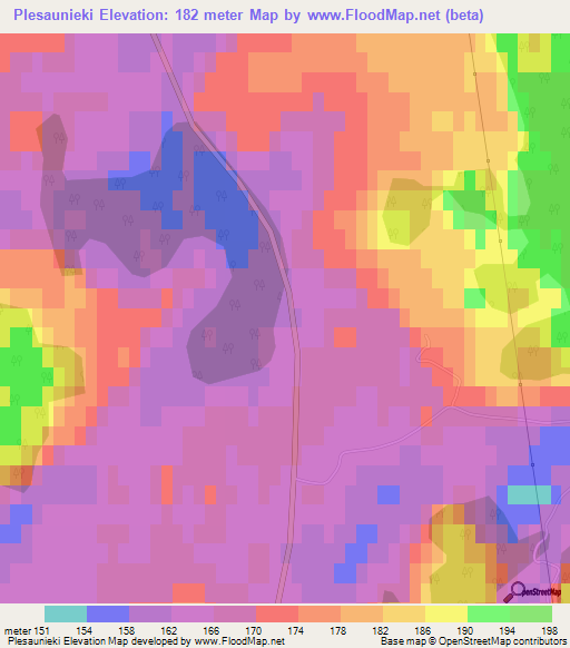 Plesaunieki,Latvia Elevation Map