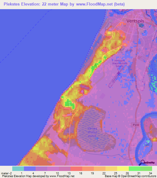 Plekstes,Latvia Elevation Map