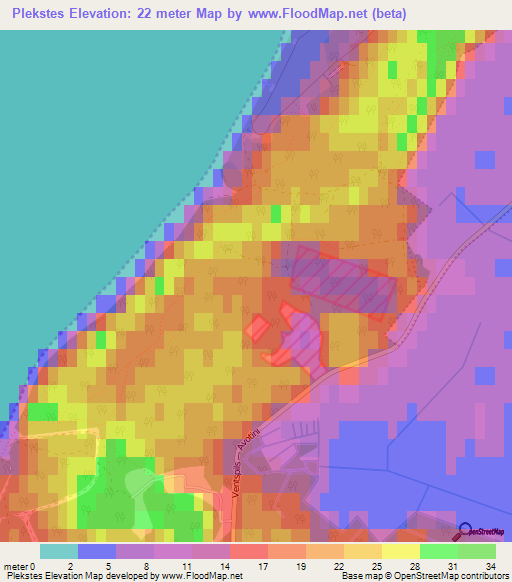 Plekstes,Latvia Elevation Map