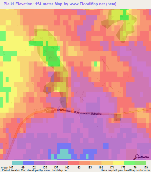 Pleiki,Latvia Elevation Map