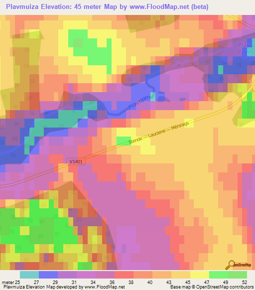 Plavmuiza,Latvia Elevation Map