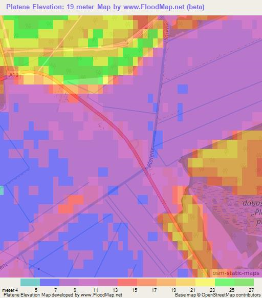 Platene,Latvia Elevation Map