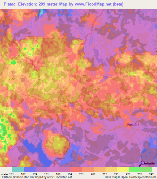 Plataci,Latvia Elevation Map