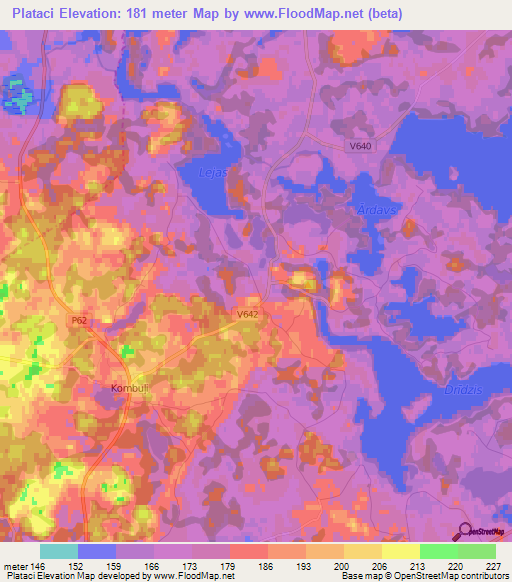 Plataci,Latvia Elevation Map