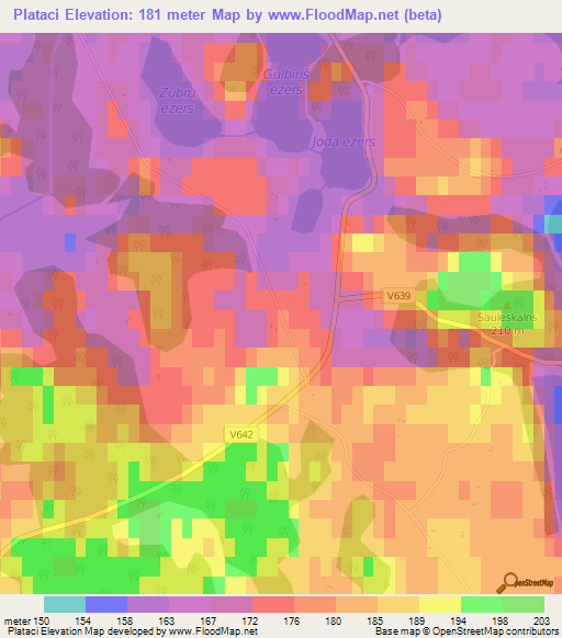 Plataci,Latvia Elevation Map