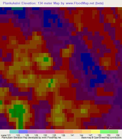 Plankukalni,Latvia Elevation Map