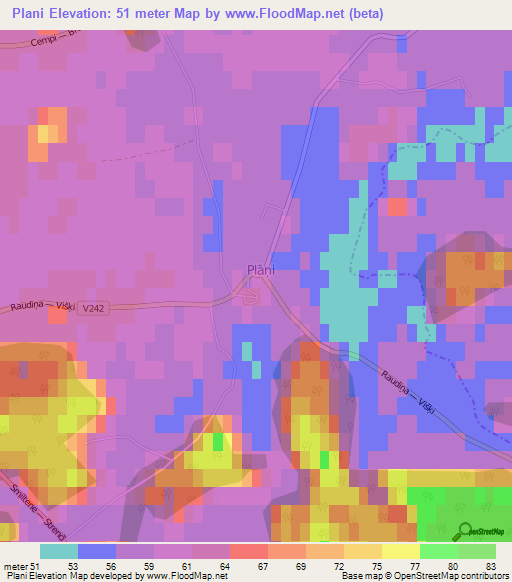 Plani,Latvia Elevation Map