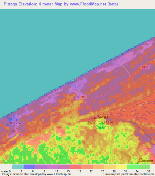 Pitrags,Latvia Elevation Map