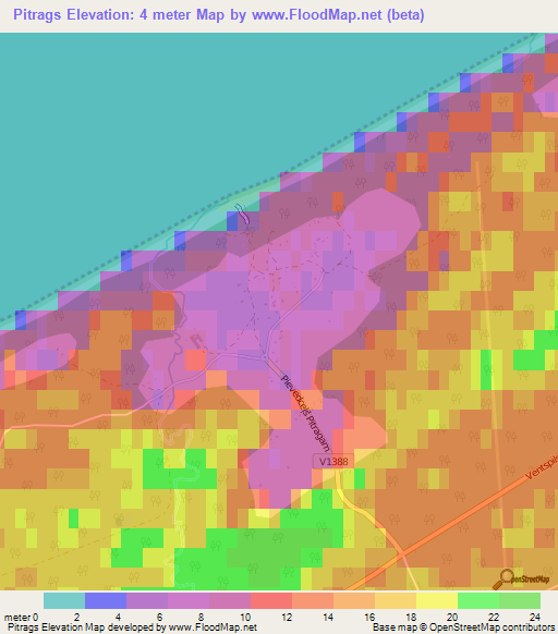 Pitrags,Latvia Elevation Map