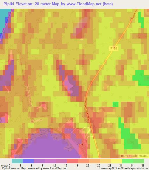 Pipiki,Latvia Elevation Map