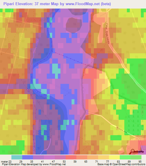 Pipari,Latvia Elevation Map